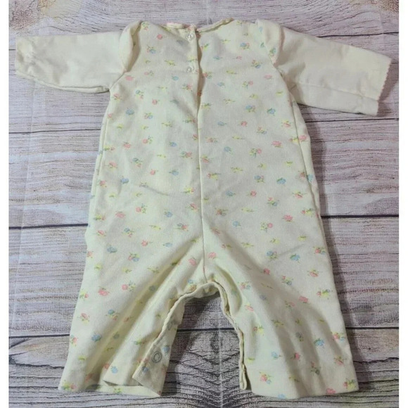 Vintage Carter's Baby Outfit Size 3 Months One-Piece Floral Smocked Made in USA - Picture 2 of 3